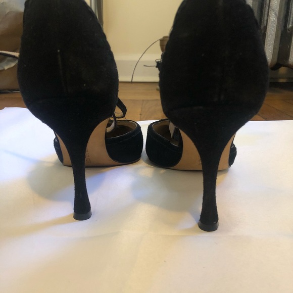 Manolo Blahnik Pointy Toe Strappy Black Heel - Picture 4 of 6